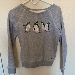 Sequin penguin pullover